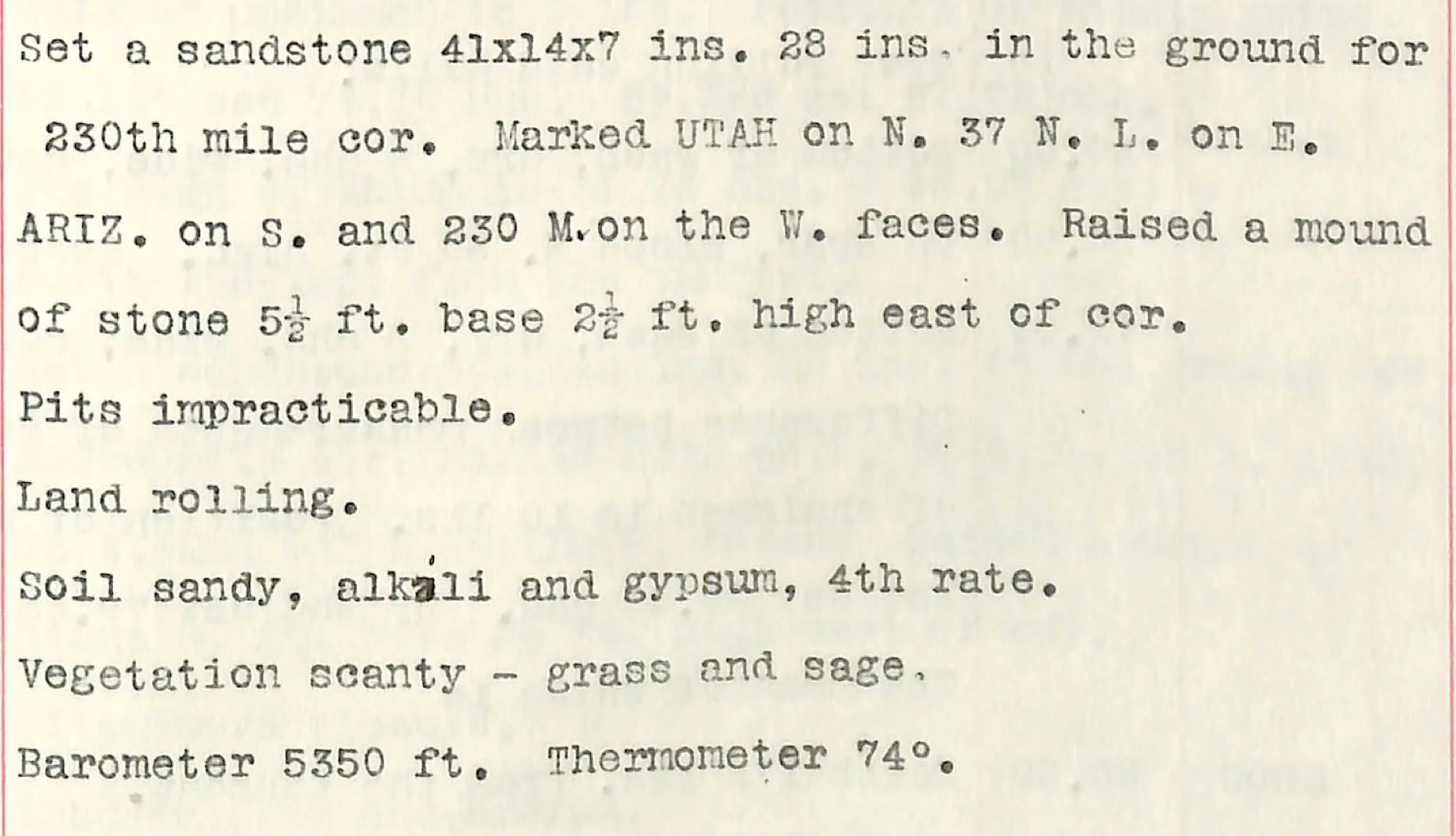 Notes from Howard Carpenter’s 1901 Survey