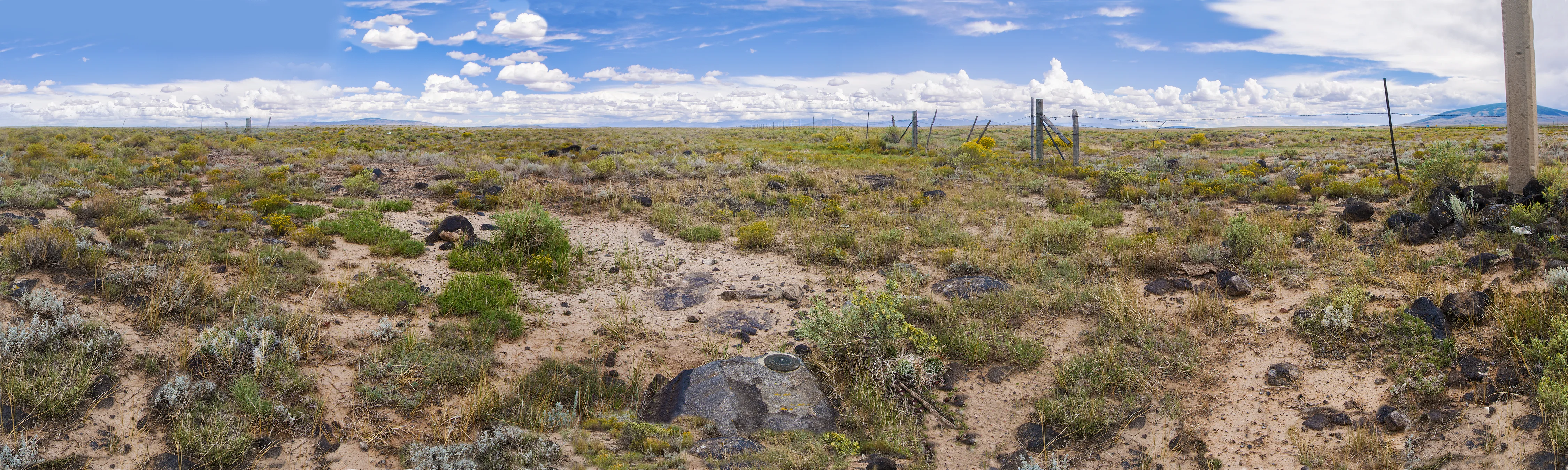 CO-NM Mile 163+22 chains looking east
